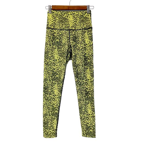 ONA By Yoon Chung Womens XS Neon Cheetah Activewear Leggings 25" Workout - Picture 3 of 11